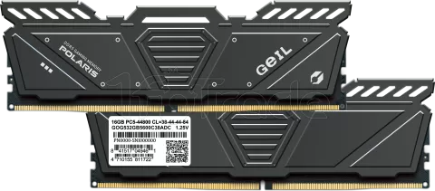 Photo de Kit Barrettes mémoire 32Go (2x16Go) DIMM DDR5 GeIL Polaris 4800Mhz (Noir)