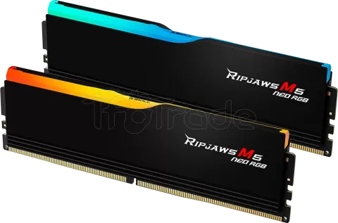 Photo de Kit Barrettes mémoire 32Go (2x16Go) DIMM DDR5 G.Skill Ripjaws M5 Neo RGB 6000MHz (Noir)