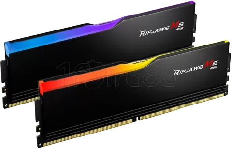 Photo de Kit Barrettes mémoire 32Go (2x16Go) DIMM DDR5 G.Skill Ripjaws M5 RGB 5200MHz (Noir)