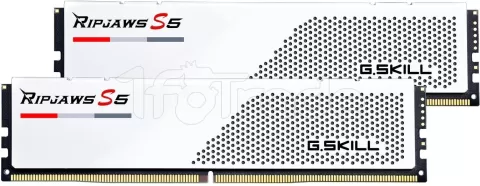 Photo de Kit Barrettes mémoire 32Go (2x16Go) DIMM DDR5 G.Skill Ripjaws S5 6000MHz (Blanc)