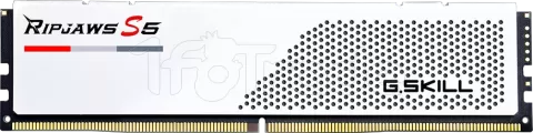 Photo de Kit Barrettes mémoire 32Go (2x16Go) DIMM DDR5 G.Skill Ripjaws S5 6000MHz (Blanc)