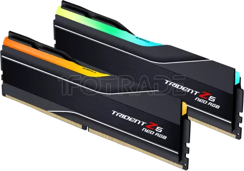 Photo de Kit Barrettes mémoire 32Go (2x16Go) DIMM DDR5 G.Skill Trident Z5 Neo RGB 6000MHz CL36 AMD Expo (Noir)