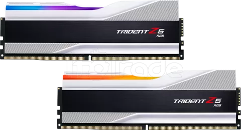 Photo de Kit Barrettes mémoire 32Go (2x16Go) DIMM DDR5 G.Skill Trident Z5 RGB  5200MHz (Argent)