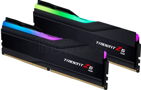 Photo de Kit Barrettes mémoire 32Go (2x16Go) DIMM DDR5 G.Skill Trident Z5 RGB  5200MHz (Noir)