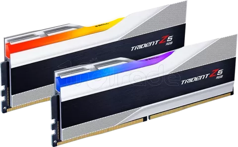 Photo de Kit Barrettes mémoire 32Go (2x16Go) DIMM DDR5 G.Skill Trident Z5 RGB 5600 MHz (Blanc)
