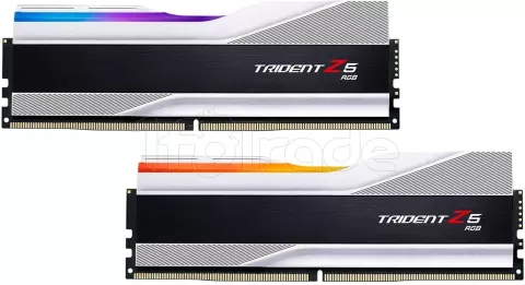 Photo de Kit Barrettes mémoire 32Go (2x16Go) DIMM DDR5 G.Skill Trident Z5 RGB 5600MHz CL36 (Argent)