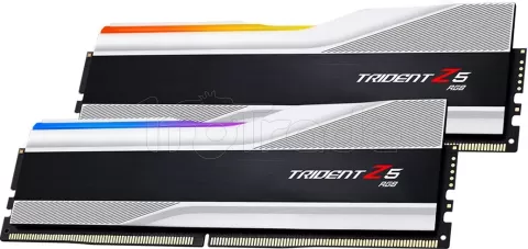 Photo de Kit Barrettes mémoire 32Go (2x16Go) DIMM DDR5 G.Skill Trident Z5 RGB 5600MHz CL36 (Argent)