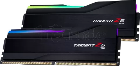 Photo de Kit Barrettes mémoire 32Go (2x16Go) DIMM DDR5 G.Skill Trident Z5 RGB 7600MHz (Noir)