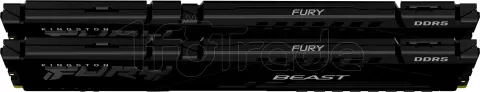 Photo de Kit Barrettes mémoire 32Go (2x16Go) DIMM DDR5 Kingston Fury Beast 6000MHz (Noir)