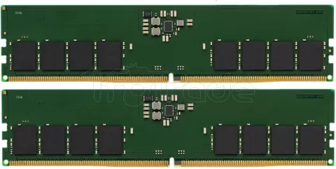 Photo de Kit Barrettes mémoire 32Go (2x16Go) DIMM DDR5 Kingston ValueRAM  4800MHz (Vert)