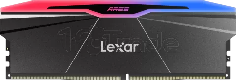 Photo de Kit Barrettes mémoire 32Go (2x16Go) DIMM DDR5 Lexar Ares 2nd Gen RGB 8000MHz (Noir)