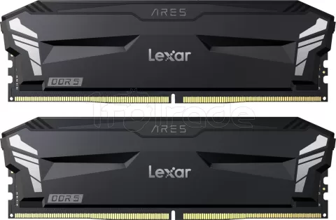 Photo de Kit Barrettes mémoire 32Go (2x16Go) DIMM DDR5 Lexar Ares OC 6000MHz (Noir)