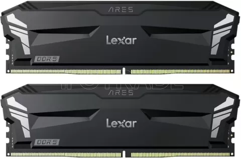 Photo de Kit Barrettes mémoire 32Go (2x16Go) DIMM DDR5 Lexar Ares OC 6000MHz (Noir)