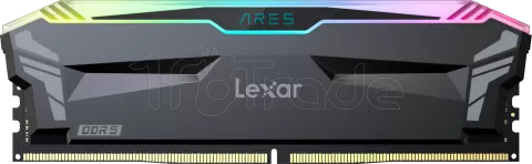 Photo de Kit Barrettes mémoire 32Go (2x16Go) DIMM DDR5 Lexar Ares RGB  5600MHz (Noir)