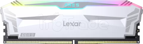 Photo de Kit Barrettes mémoire 32Go (2x16Go) DIMM DDR5 Lexar Ares RGB  6400MHz (Blanc)