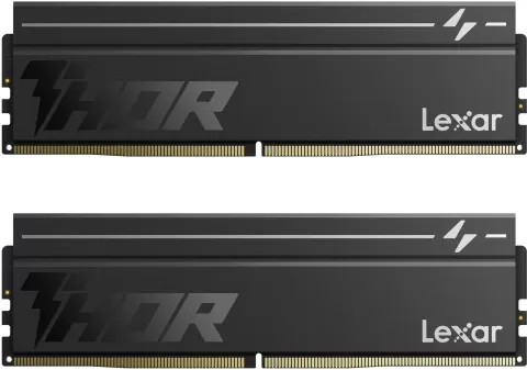 Photo de Kit Barrettes mémoire 32Go (2x16Go) DIMM DDR5 Lexar Thor 2nd Gen 6000MHz CL38 (Noir)
