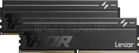Photo de Kit Barrettes mémoire 32Go (2x16Go) DIMM DDR5 Lexar Thor 2nd Gen 6000MHz CL38 (Noir)
