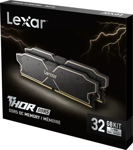 Photo de Kit Barrettes mémoire 32Go (2x16Go) DIMM DDR5 Lexar Thor OC 6000MHz (Noir)