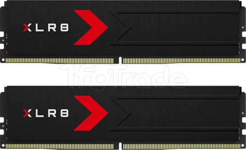 Photo de Kit Barrettes mémoire 32Go (2x16Go) DIMM DDR5 PNY XLR8 Gaming Epic-X 6400MHz CL36 (Noir)