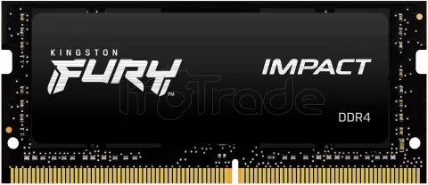 Photo de Kit Barrettes mémoire 32Go (2x16Go) SODIMM DDR4 Kingston Fury Impact  2666Mhz (Noir)