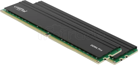 Photo de Kit Barrettes mémoire 64Go (2x32Go) DIMM DDR4 Crucial Pro  3200Mhz (Noir)