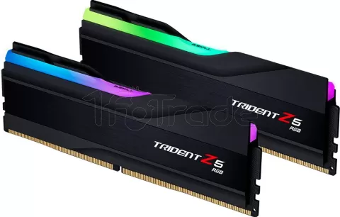 Photo de Kit Barrettes mémoire 64Go (2x32Go) DIMM DDR5 G.Skill Trident Z5 RGB  6000MHz (Noir)