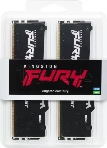 Photo de Kit Barrettes mémoire 64Go (2x32Go) DIMM DDR5 Kingston Fury Beast 5600MHz CL36 (Noir)