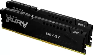 Photo de Kit Barrettes mémoire 64Go (2x32Go) DIMM DDR5 Kingston Fury Beast 5600MHz (Noir)