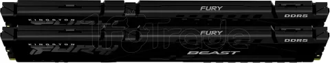 Photo de Kit Barrettes mémoire 64Go (2x32Go) DIMM DDR5 Kingston Fury Beast 5600MHz (Noir)