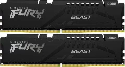 Photo de Kit Barrettes mémoire 64Go (2x32Go) DIMM DDR5 Kingston Fury Beast 6000MHz (Noir)