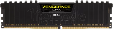 Photo de Kit Barrettes mémoire 64Go (4x16Go) DIMM DDR4 Corsair Vengeance LPX  3200Mhz (Noir)