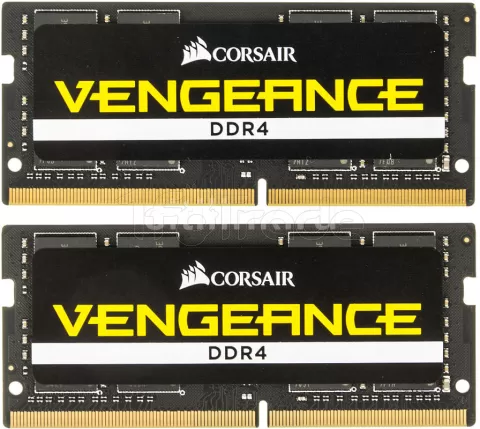 Photo de Kit Barrettes mémoire SODIMM DDR4 Corsair Vengeance  2400Mhz 16Go (2x8Go) (Noir)