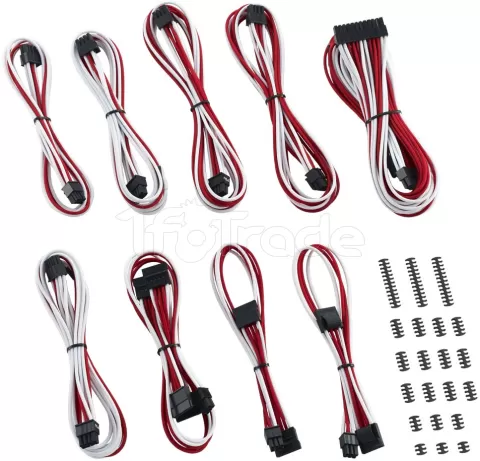 Photo de Kit de câbles modulaires CableMod Classic pour alimentations Corsair (Blanc/Rouge)