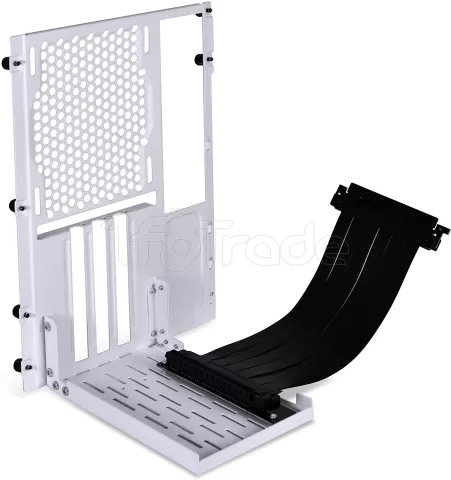 Photo de Kit Riser PCIe 3.0 16X Lian-Li pour O11 Dynamic Mini avec support vertical et nappe 20cm (Blanc)