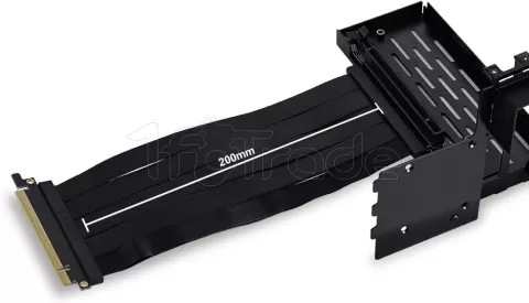 Photo de Kit Riser PCIe 4.0 16X Lian-Li pour O11 Dynamic Evo avec support vertical et nappe 20cm (Noir)
