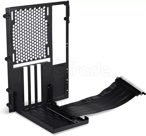 Photo de Kit Riser PCIe 4.0 16X Lian-Li pour O11 Dynamic Mini avec support vertical et nappe 20cm (Noir)