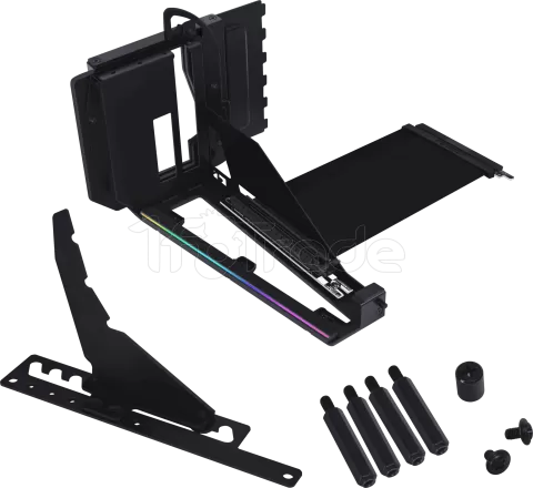 Photo de Kit Riser PCIe 5.0 16X Lian-Li V4 avec support vertical et nappe 20cm (Noir)