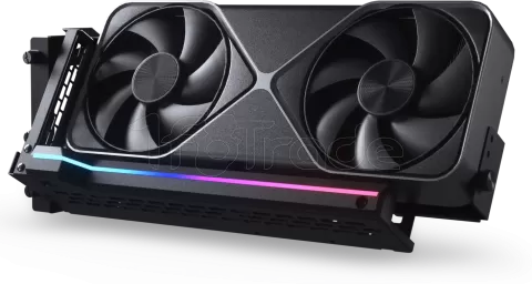 Photo de Kit Riser PCIe 5.0 16X Phanteks Premium Gen5 avec support vertical et nappe 22cm (Noir)