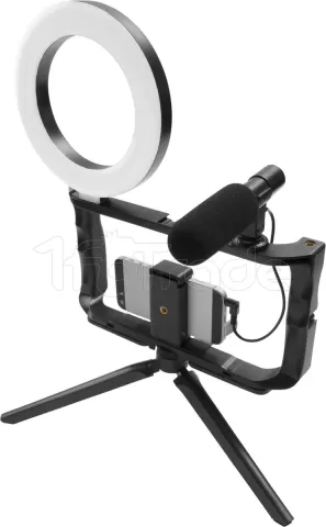 Photo de Kit Streaming lumineux pour smartphone GadgetMonster Vlogging Kit (Noir)