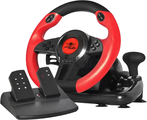 Photo de Kit Volant + Pédalier Spirit Of Gamer Race Wheel Pro 1 (Noir/Rouge)
