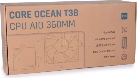 Photo de Kit Watercooling AIO Alphacool Core Ocean T38 - 360mm (Noir)