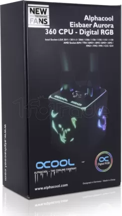 Photo de Kit Watercooling AIO Alphacool Eisbaer Aurora HPE RGB - 360mm (Noir)