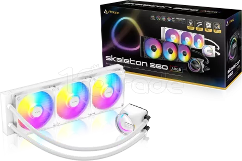 Photo de Kit Watercooling AIO Antec Skeleton RGB - 360mm (Blanc)
