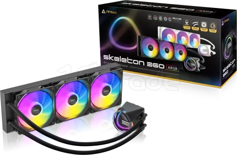 Photo de Kit Watercooling AIO Antec Skeleton RGB - 360mm (Noir)