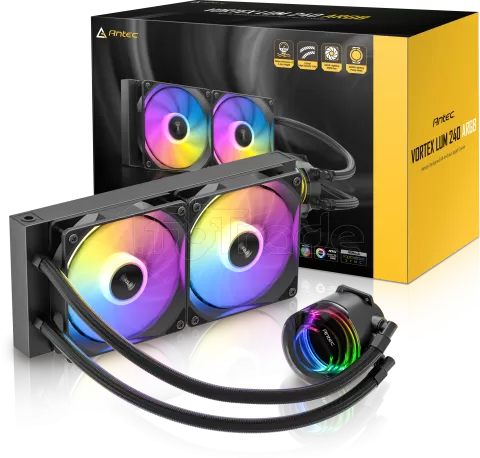 Photo de Kit Watercooling AIO Antec Vortex Lum RGB - 240mm (Noir)