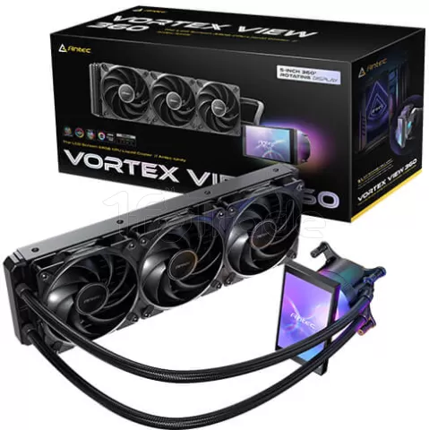 Photo de Kit Watercooling AIO Antec Vortex View RGB - 360mm (Noir)