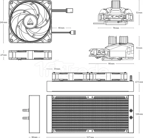 Photo de Kit Watercooling AIO Arctic Liquid Freezer II aRGB - 280mm (Noir)