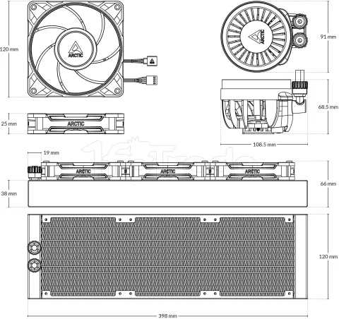 Photo de Kit Watercooling AIO Arctic Liquid Freezer III Pro - 360mm (Noir)