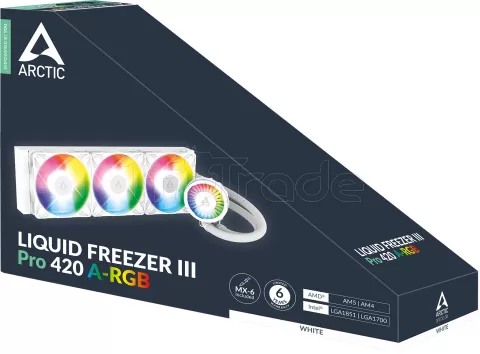 Photo de Kit Watercooling AIO Arctic Liquid Freezer III Pro RGB - 420mm (Blanc)