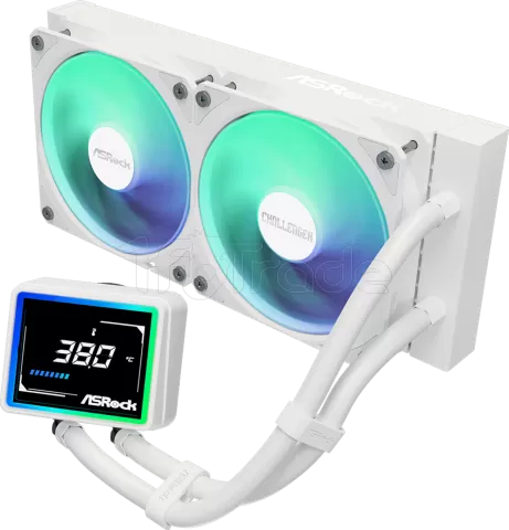 Photo de Kit Watercooling AIO ASRock Challenger Digital RGB - 240mm (Blanc)